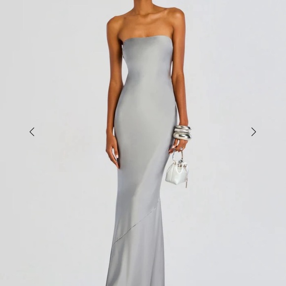 Retrofete Strapless Slate Grey Gown Size S